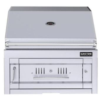 Sunstone Grills Series 28 Inch Built In Single Zone 304 Stainless Steel Charcoal Grill SUNCHSZ28350