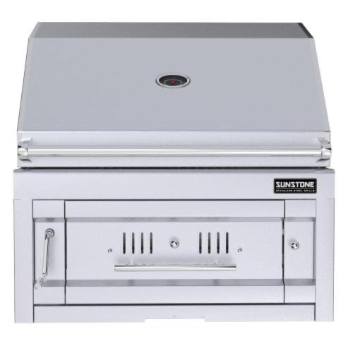 Sunstone Grills Series 28 Inch Built In Single Zone 304 Stainless Steel Charcoal Grill