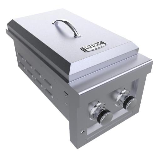 Sunstone Grills Ruby Series 13 Inch Propane Gas Built In Versa Double Side Burner with Removable Cover  and  LED Accent Light