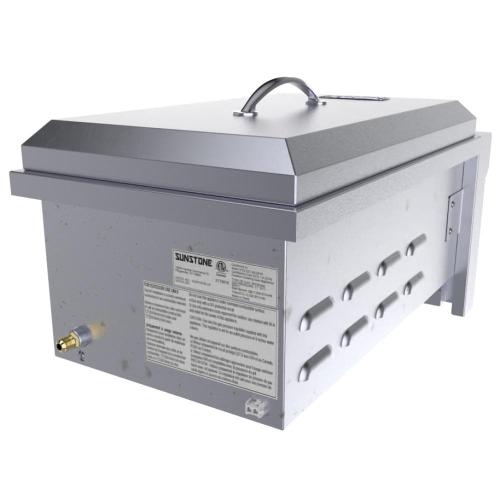 Sunstone Grill Ruby Series 13 Inch Natural Gas Built In Versa Double Side Burner with Removable Cover  and  LED Accent Light