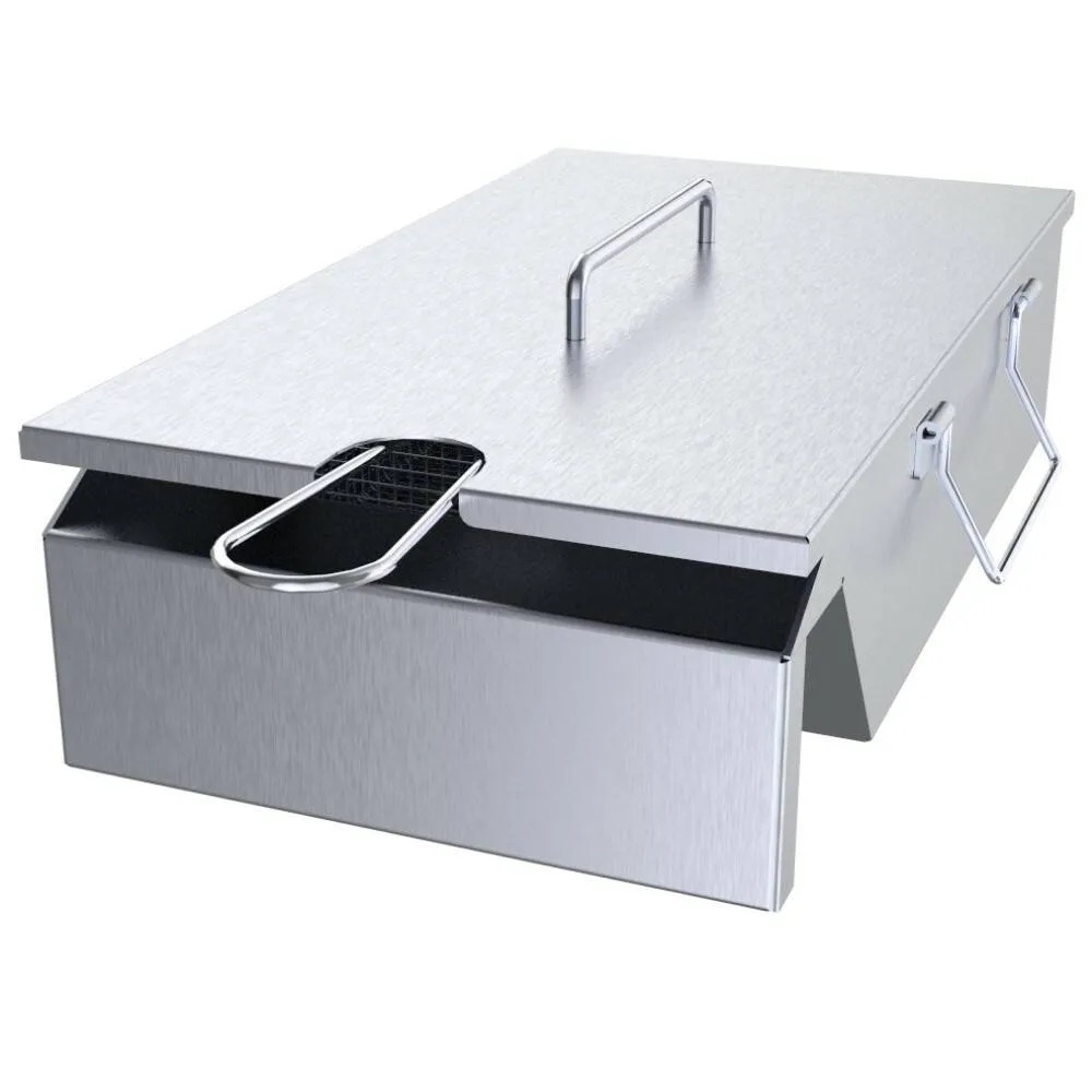 Sunstone Grill Stainless Steel Deep Fryer  and  Steamer Grill Insert with Lid  and  Fryer Basket