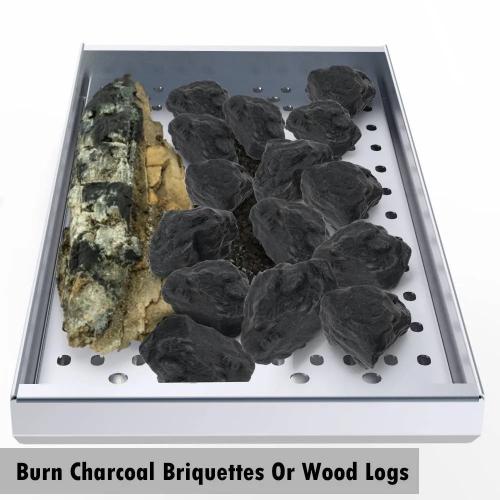 Sunstone Grills Stainless Steel 3 in 1 Charcoal Wood Burning  and  Smoking Tray
