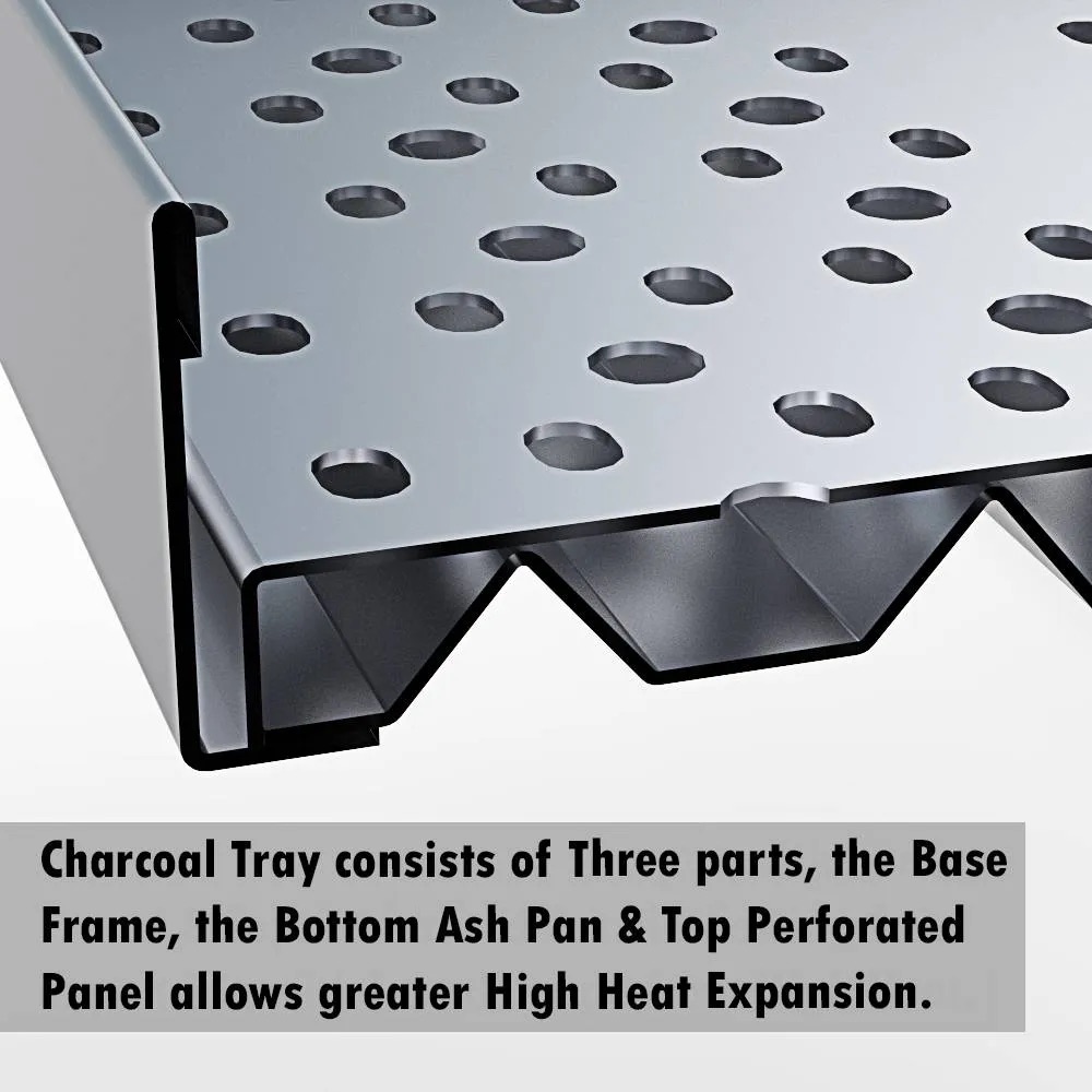 Sunstone Grills Stainless Steel 3 in 1 Charcoal Wood Burning  and  Smoking Tray