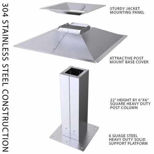 Sunstone Grills Stainless Steel Post Mount for Insulated Grill Jacket