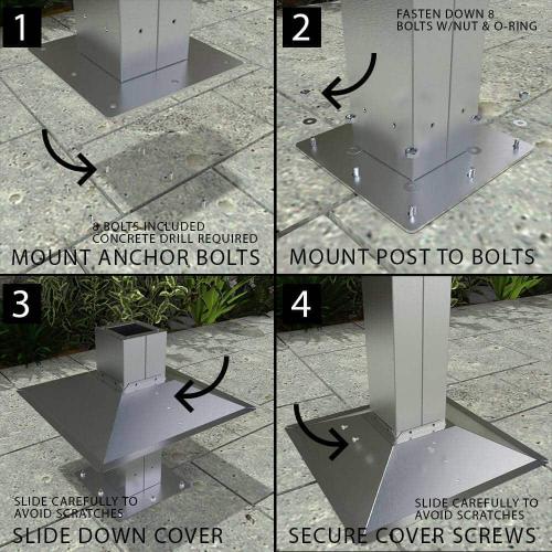 Sunstone Grills Stainless Steel Post Mount for Insulated Grill Jacket