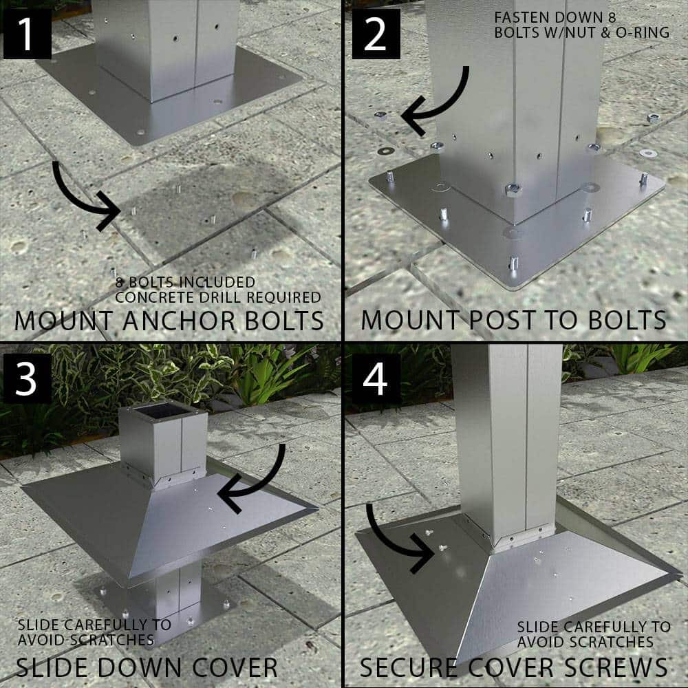 Sunstone Grills Stainless Steel Post Mount for Insulated Grill Jacket