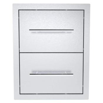 Sunstone Grills Texas Series 16 Inch Stainless Steel Double Access Drawer TEX 16DD350