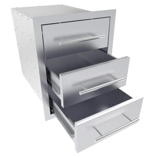 Sunstone Grills Texas Series 16 Inch Stainless Steel Triple Access Drawer