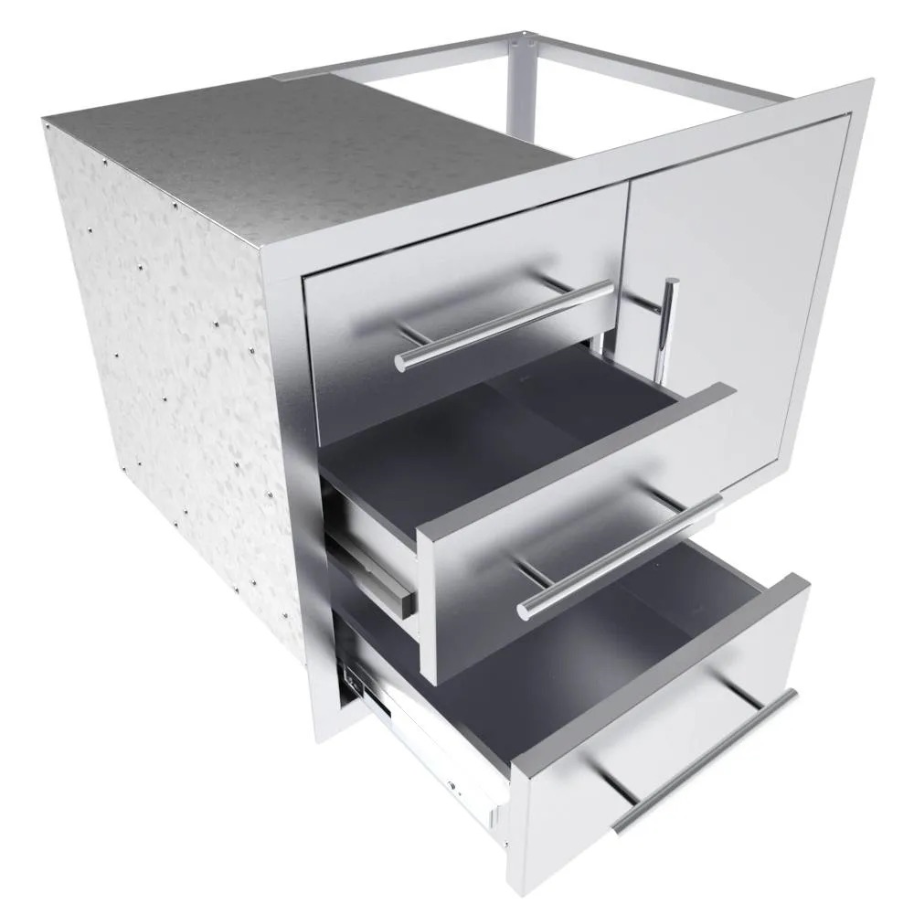 Sunstone Grill Texas Series 30 Inch Stainless Steel Right Hinged Access Door  and  Triple Drawer Combo