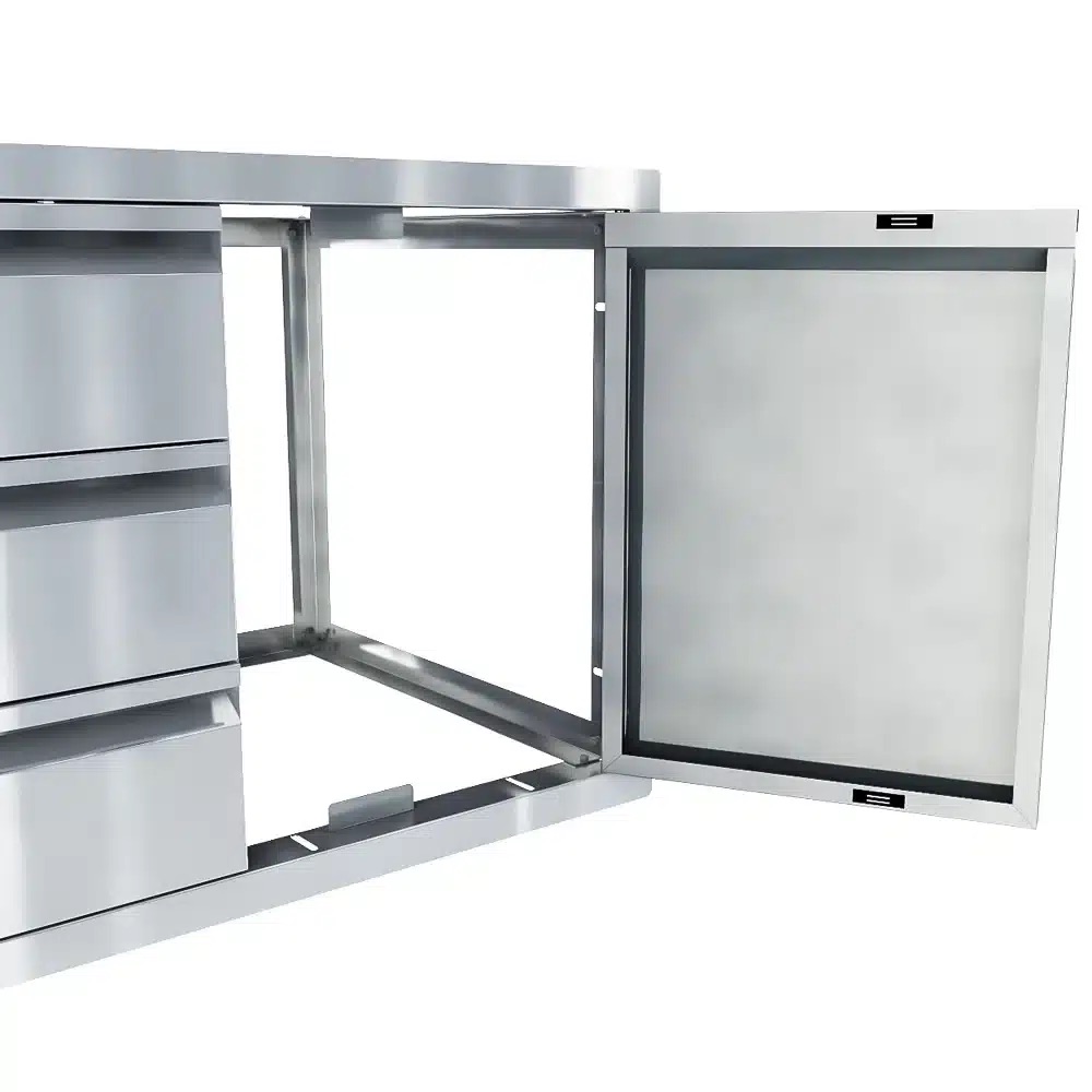 Sunstone Grills Aruba Series 30 Inch Stainless Steel Right Hinged Access Door  and  Triple Drawer Combo