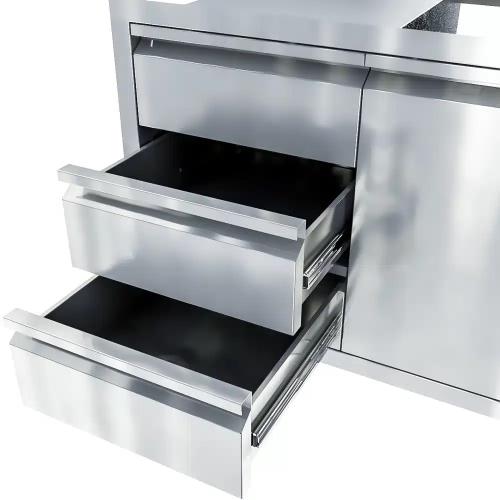 Sunstone Grills Aruba Series 30 Inch Stainless Steel Right Hinged Access Door  and  Triple Drawer Combo