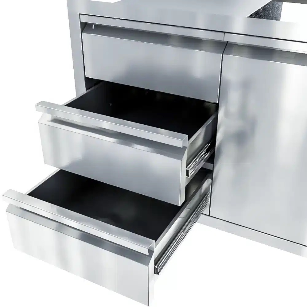 Sunstone Grills Aruba Series 30 Inch Stainless Steel Right Hinged Access Door  and  Triple Drawer Combo