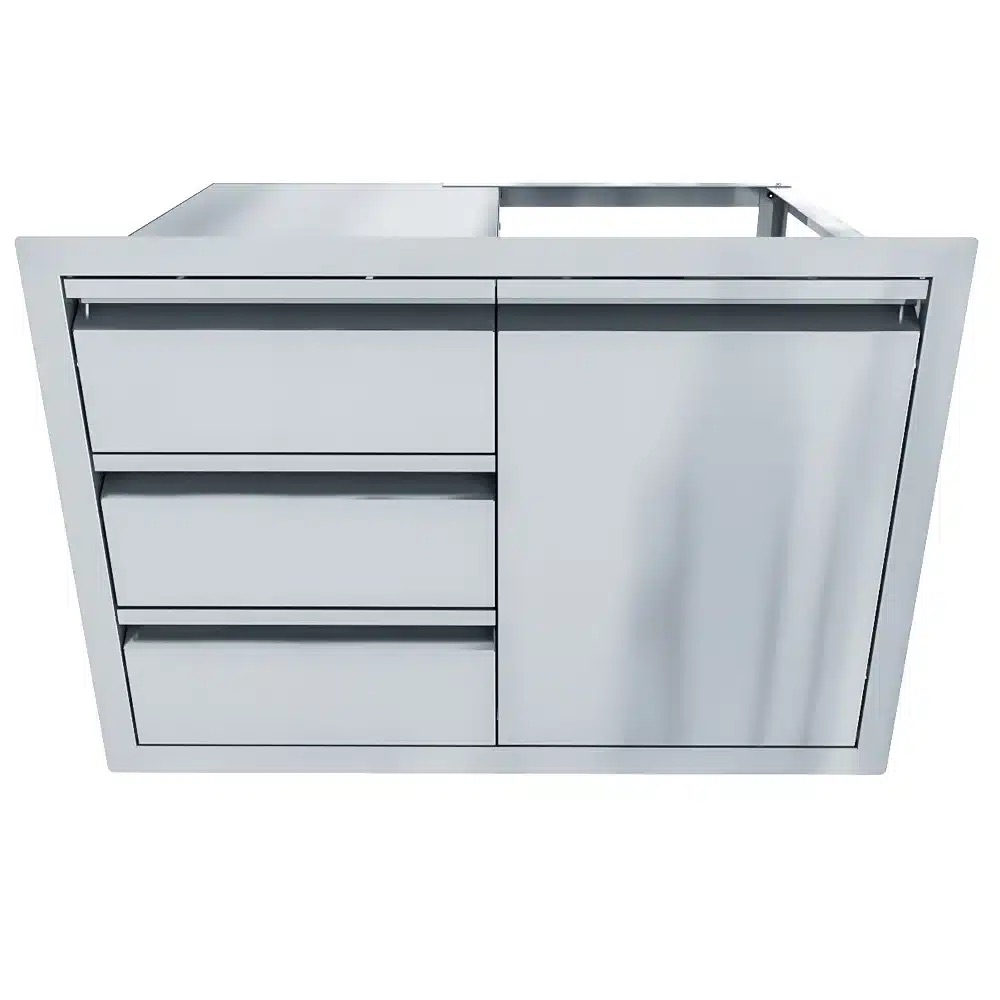 Sunstone Grills Aruba Series 30 Inch Stainless Steel Right Hinged Access Door  and  Triple Drawer Combo
