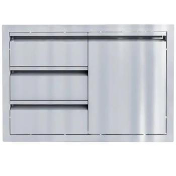 Sunstone Grills Aruba Series 30 Inch Stainless Steel Right Hinged Access Door and Triple Drawer Combo ARU TDC30350