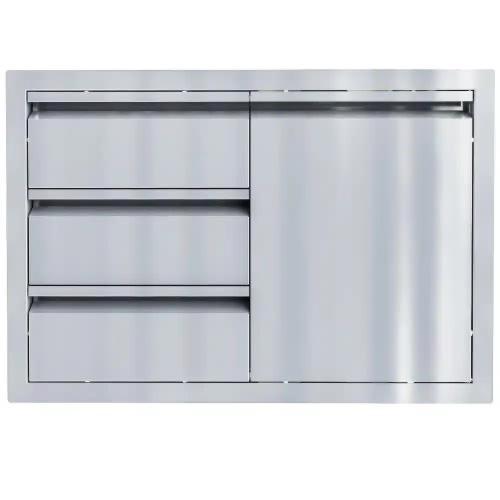 Sunstone Grills Aruba Series 30 Inch Stainless Steel Right Hinged Access Door  and  Triple Drawer Combo