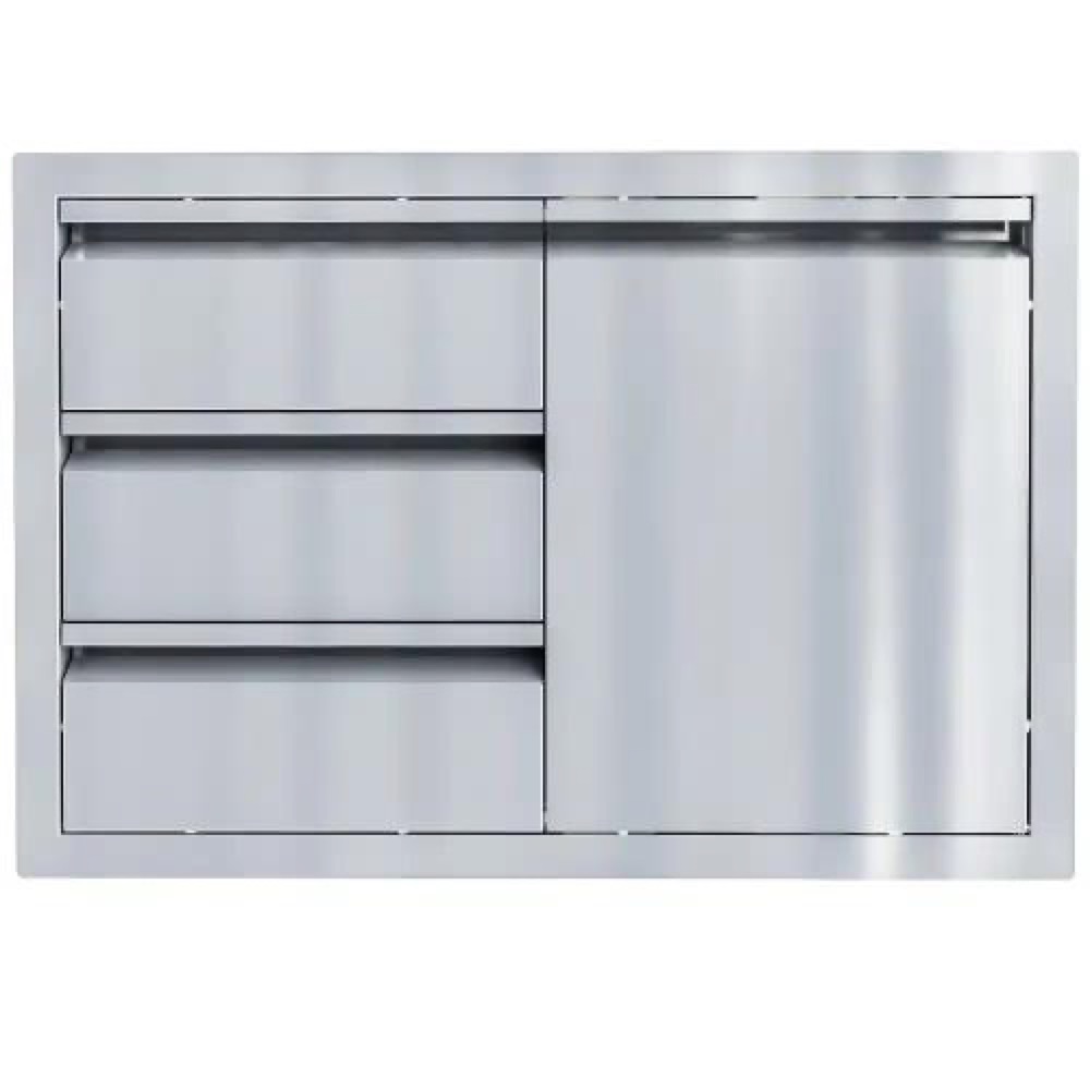 Sunstone Grills Aruba Series 30 Inch Stainless Steel Right Hinged Access Door  and  Triple Drawer Combo