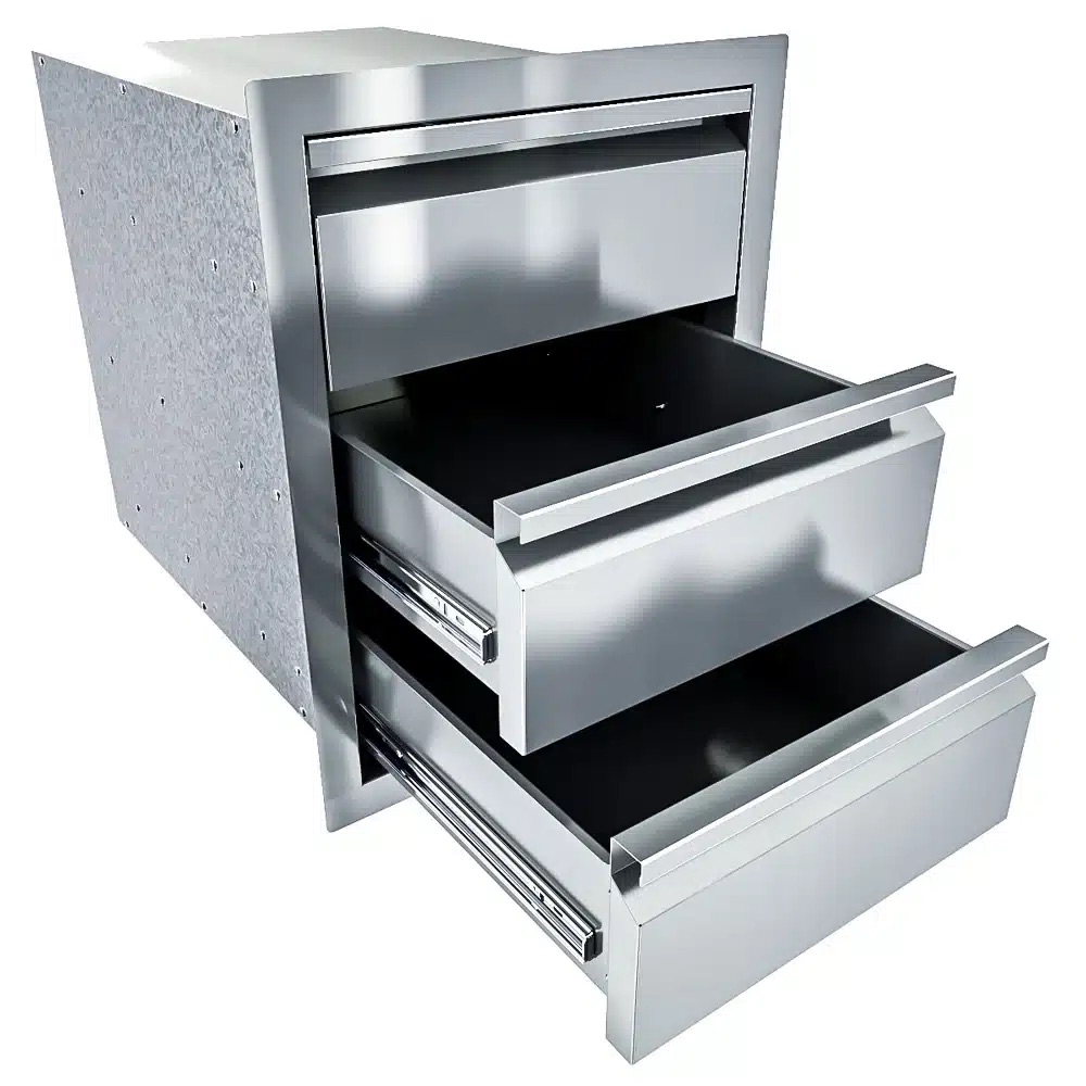 Sunstone Grill Aruba Series 16 Inch Stainless Steel Triple Access Drawer
