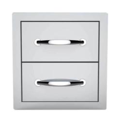 Sunstone Grills Classic Series 14 Inch Stainless Steel Flush Mount Double Access Drawer B DD12250