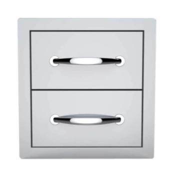 Sunstone Grills Classic Series 14 Inch Stainless Steel Flush Mount Double Access Drawer B DD12350