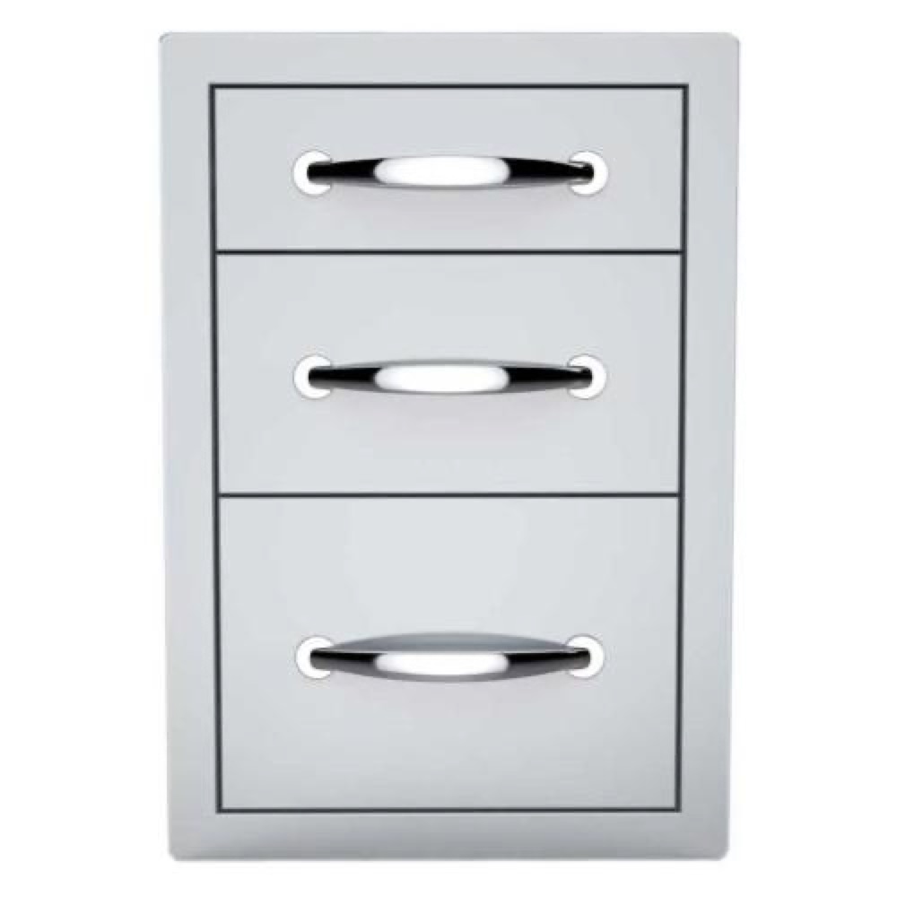 Sunstone Grills Classic Series 14 Inch Stainless Steel Flush Mount Triple Access Drawer