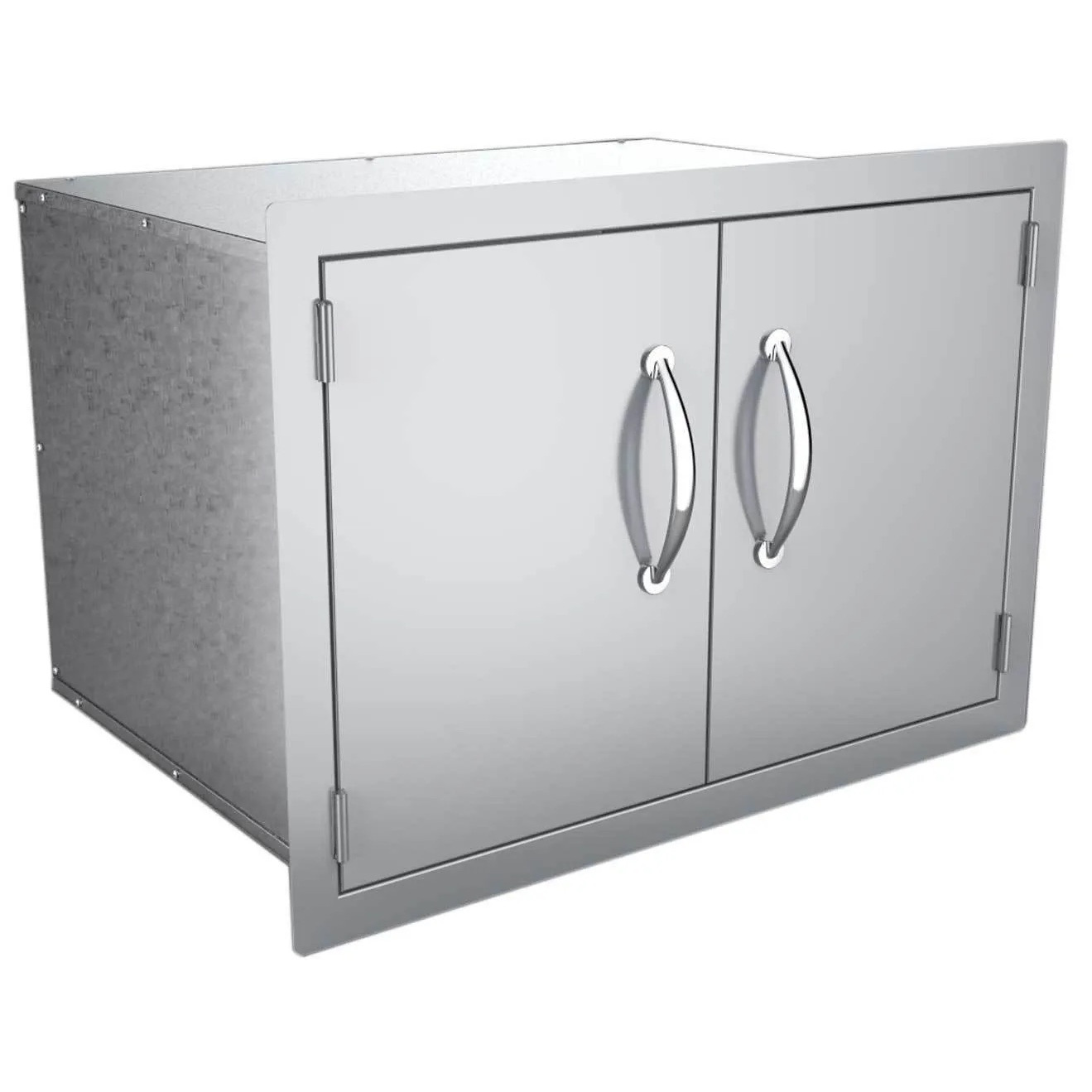 Sunstone Grills Classic Series 30 Inch Stainless Steel Flush Mount Double Door Dry Storage Pantry Cabinet