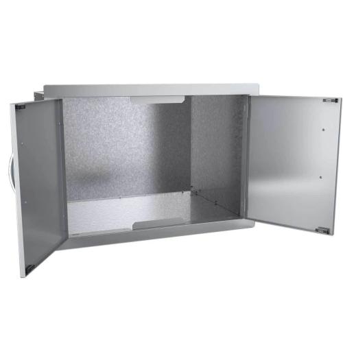 Sunstone Grills Classic Series 30 Inch Stainless Steel Flush Mount Double Door Dry Storage Pantry Cabinet