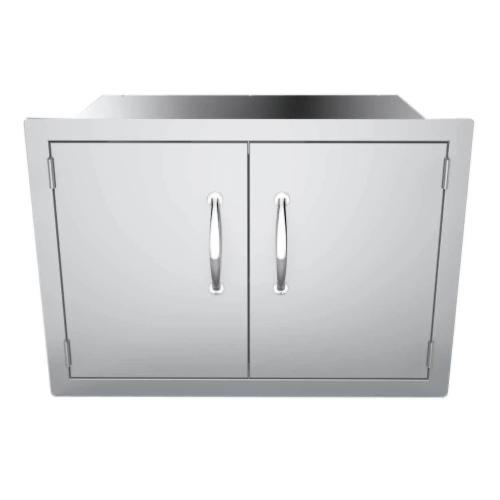 Sunstone Grills Classic Series 30 Inch Stainless Steel Flush Mount Double Door Dry Storage Pantry Cabinet