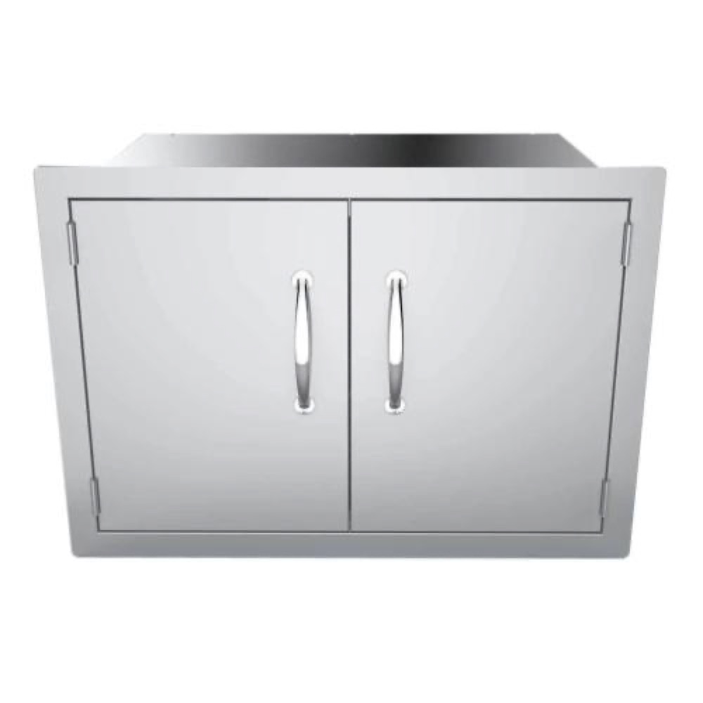 Sunstone Grills Classic Series 30 Inch Stainless Steel Flush Mount Double Door Dry Storage Pantry Cabinet