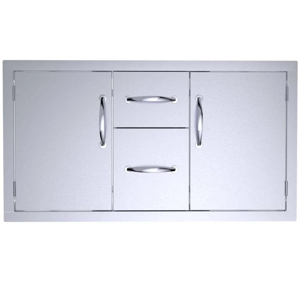 Sunstone Grills Classic Series 42 Inch Stainless Steel Flush Mount Double Access Door  and  Double Drawer Combo