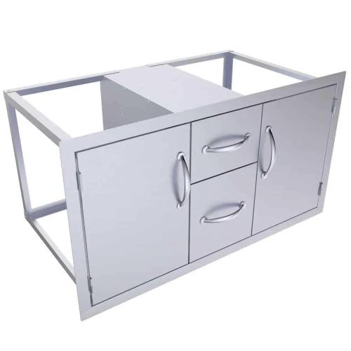 Sunstone Grills Classic Series 42 Inch Stainless Steel Flush Mount Double Access Door  and  Double Drawer Combo