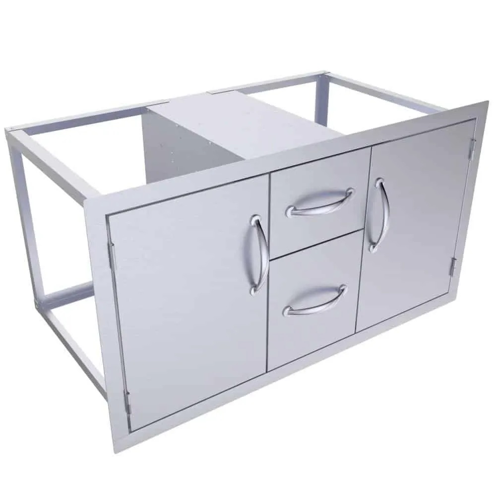 Sunstone Grills Classic Series 42 Inch Stainless Steel Flush Mount Double Access Door  and  Double Drawer Combo