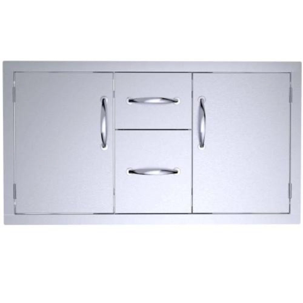 Sunstone Grills Classic Series 42 Inch Stainless Steel Flush Mount Double Access Door  and  Double Drawer Combo