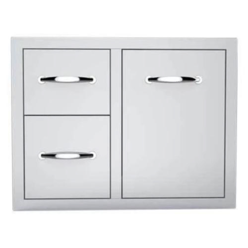 Sunstone Grills Classic Series 30 Inch Stainless Steel Roll Out Propane Tank Drawer  and  Double Drawer Combo