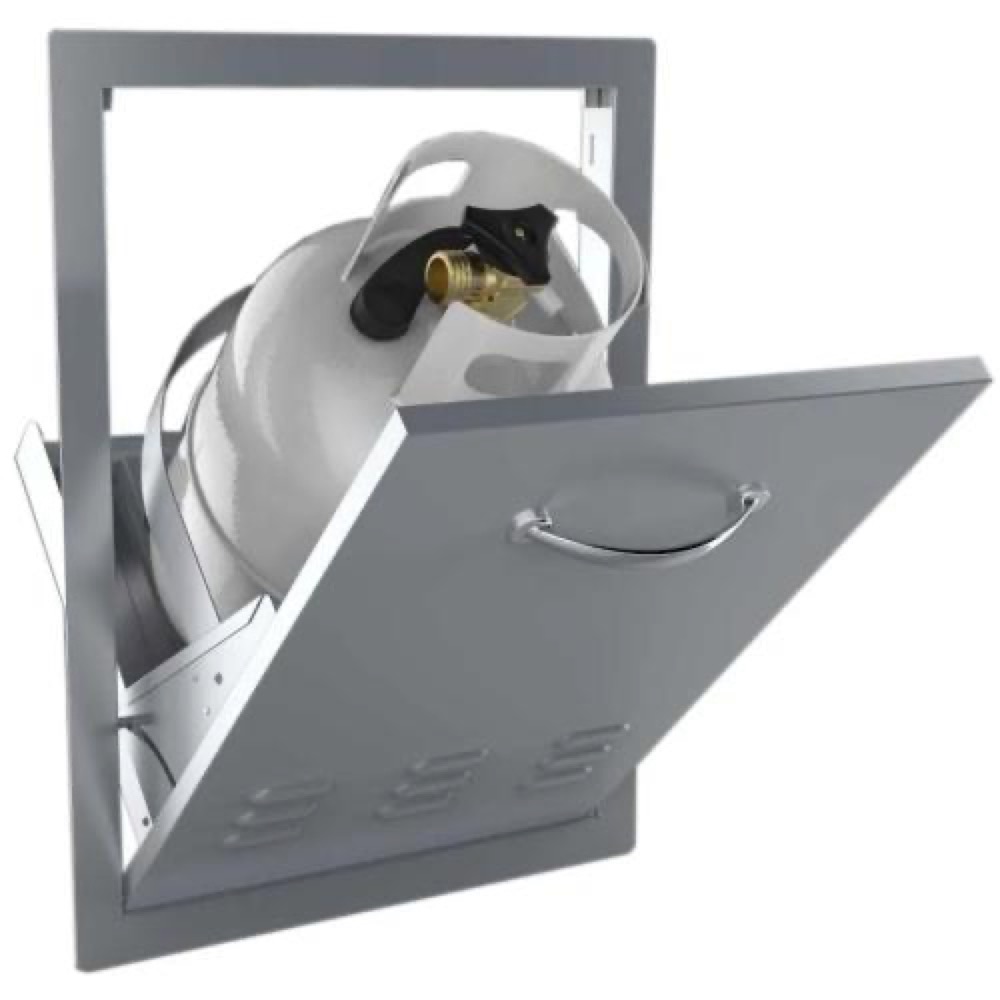 Sunstone Grills Classic Series 20 Inch Stainless Steel Vented Tilt Out Propane Tank Bin