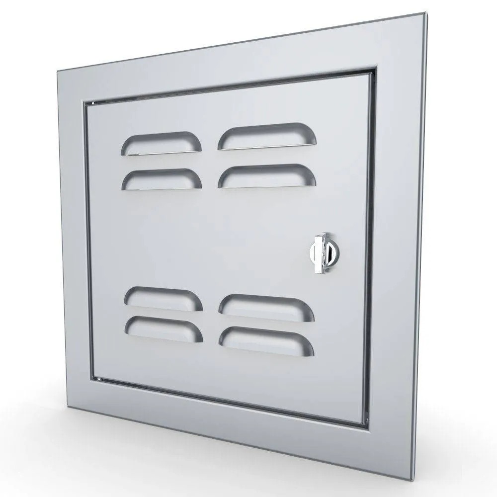 Sunstone Grill Signature Series 12 Inch Stainless Steel Beveled Frame Left Hinged Vented Single Access Door