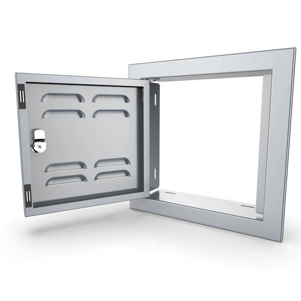 Sunstone Grill Signature Series 12 Inch Stainless Steel Beveled Frame Left Hinged Vented Single Access Door