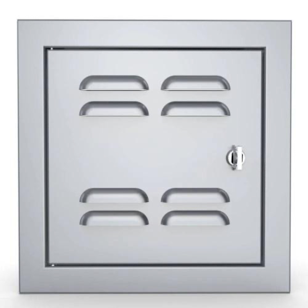 Sunstone Grills Signature Series 12 Inch Stainless Steel Beveled Frame Left Hinged Vented Single Access Door