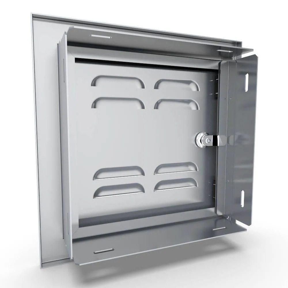 Sunstone Grill Signature Series 12 Inch Stainless Steel Beveled Frame Right Hinged Vented Single Access Door