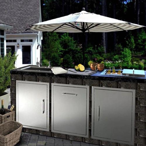 Sunstone Grill Signature Series 14 Inch Stainless Steel Beveled Frame Reversible Hinged Vertical Single Access Door