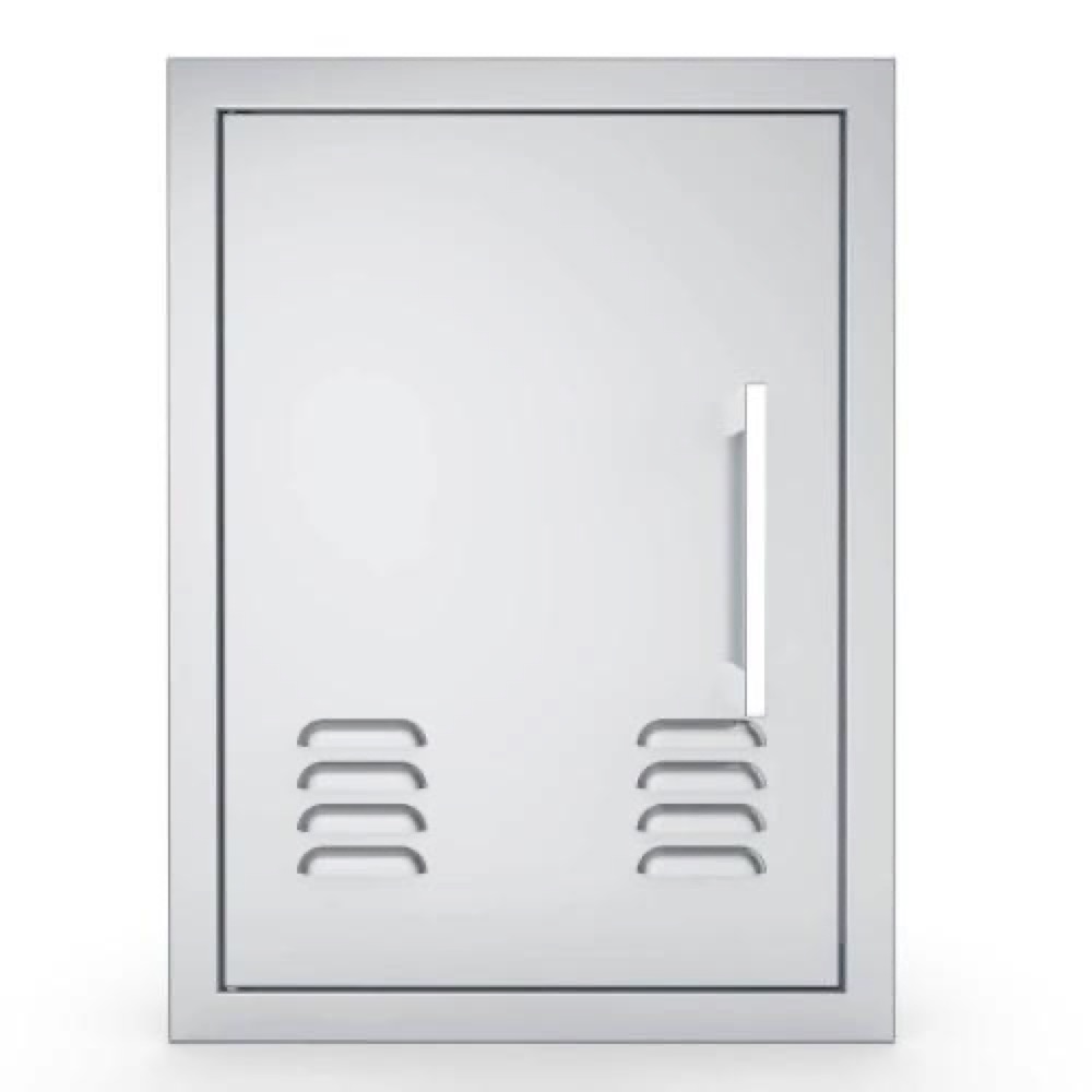 Sunstone Grills Signature Series 14 Inch Stainless Steel Beveled Frame Left Hinged Vertical Vented Single Access Door