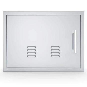 Sunstone Grills Signature Series 24 Inch Stainless Steel Beveled Frame Left Hinged Horizontal Vented Single Access Door BA VDHL1724350