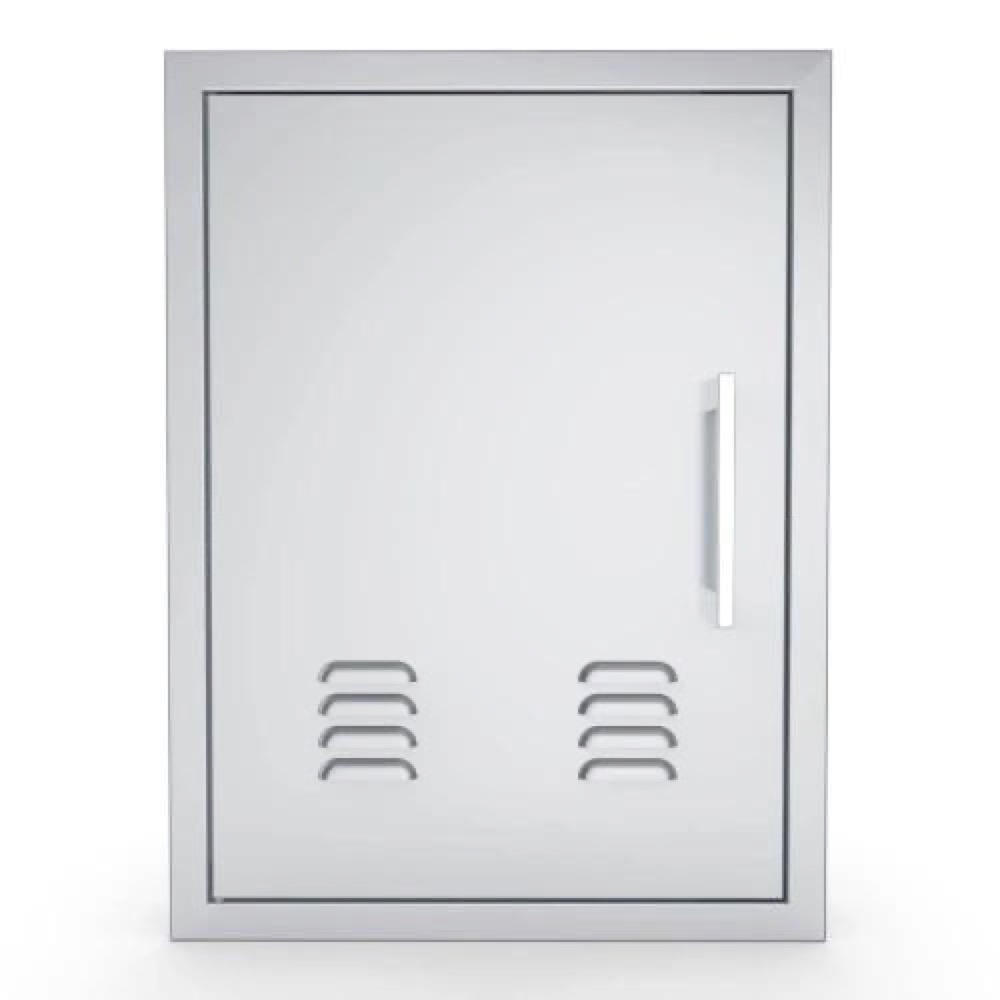 Sunstone Grills Signature Series 17 Inch Stainless Steel Beveled Frame Left Hinged Vertical Vented Single Access Door