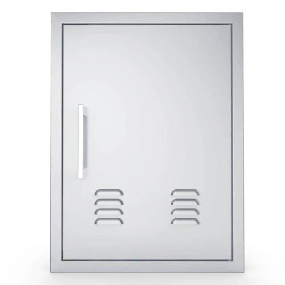 Sunstone Grills Signature Series 17 Inch Stainless Steel Beveled Frame Right Hinged Vertical Vented Single Access Door