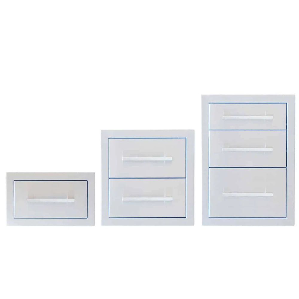 Sunstone Grills Signature Series 14 Inch Stainless Steel Beveled Frame Triple Access Drawer