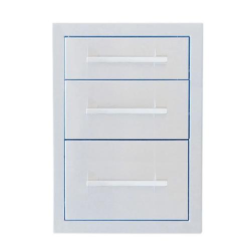 Sunstone Grills Signature Series 14 Inch Stainless Steel Beveled Frame Triple Access Drawer