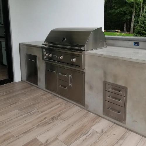 Sunstone Grills Signature Series 14 Inch Stainless Steel Beveled Frame Triple Access Drawer