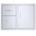Sunstone Grill Signature Series 30 Inch Stainless Steel Beveled Frame Double Access Drawer and Door Combo