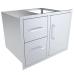 Sunstone Grill Signature Series 30 Inch Stainless Steel Beveled Frame Double Access Drawer and Door Combo