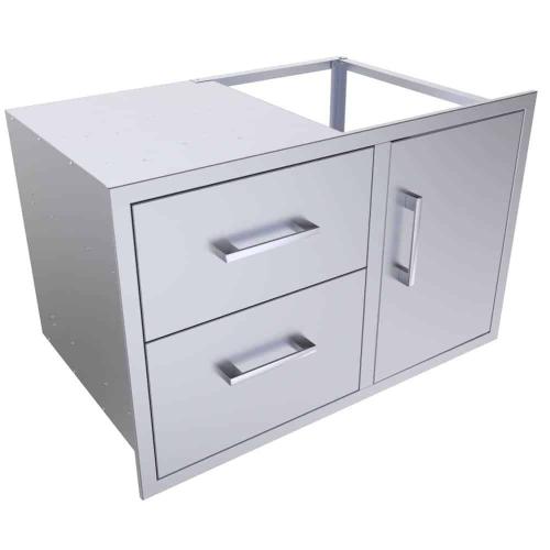 Sunstone Grill Signature Series 36 Inch Stainless Steel Beveled Frame Double Access Drawer and Door Combo