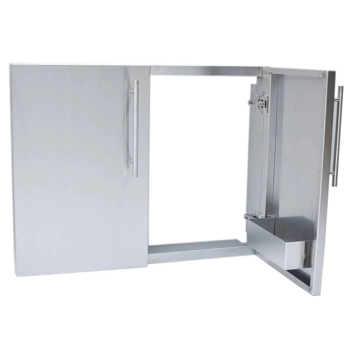 Sunstone Grills Designer Series 42 Inch Stainless Steel Raised Frame Double Access Doors with Shelves